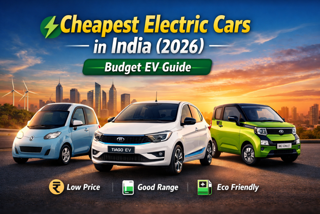 Cheapest Electric Cars in India (2026) – Budget EV Guide