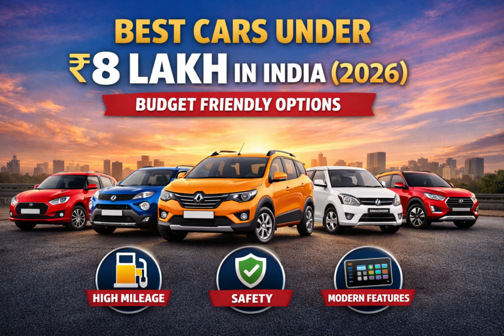 Best Cars Under ₹8 Lakh in India (2026) – Budget Friendly Options