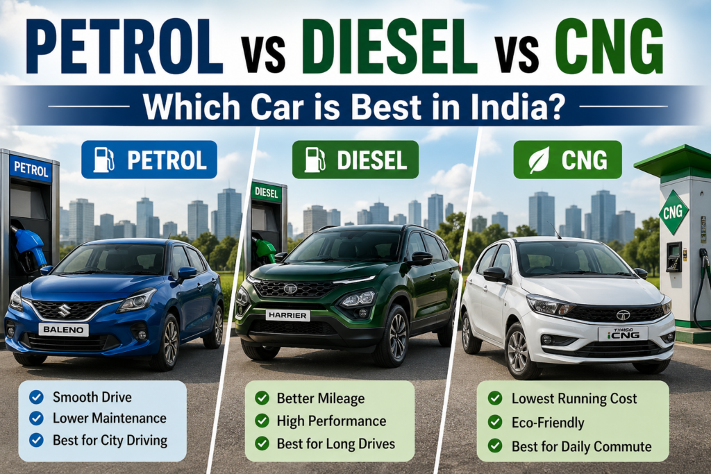 Petrol vs Diesel vs CNG – Which Car is Best in India?